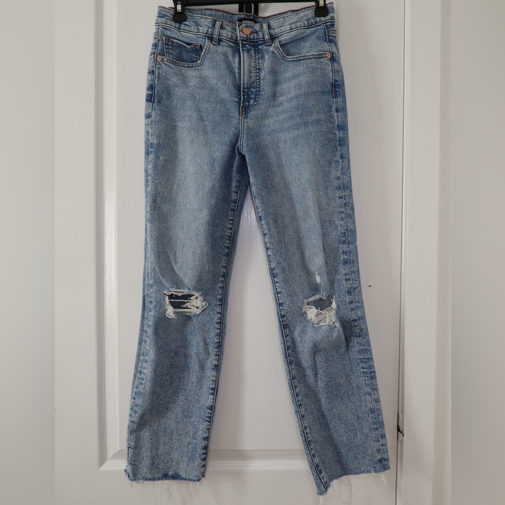 Express Straight Ankle High Rise Jeans